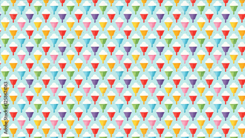かき氷のイラスト、パターン背景