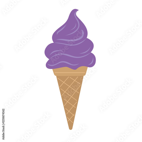 Purple ice cream cone  perfect for summer designs, food blogs, dessert menus, and social media posts with vibrant and colorful themes