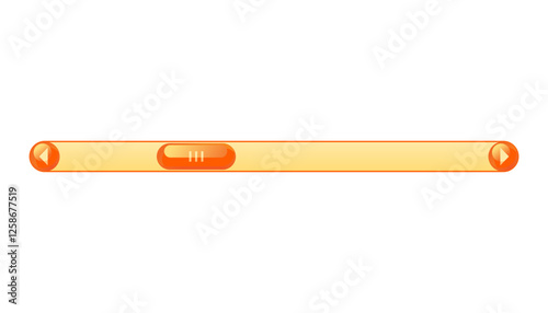 Scroll bar slider. UI horizontal slider. Multicolor modern UI element. Buttons with adjustable knobs for controlling audio or video. Vector illustration of intuitive design element