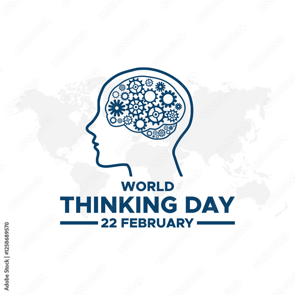 World Thinking Day celebration around the world. Vector Illustration Template.World Thinking Day Vector Design Template Background World Thinking Day celebration around the world. Vector Illustration Template.World Thinking Day Vector Design Template Background