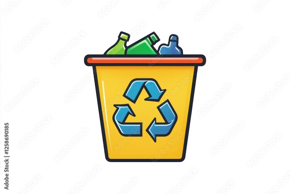 3D recycling bin symbol on white background, representing waste disposal and recycling. 3D recycling bin symbol on white background, representing waste disposal and recycling.