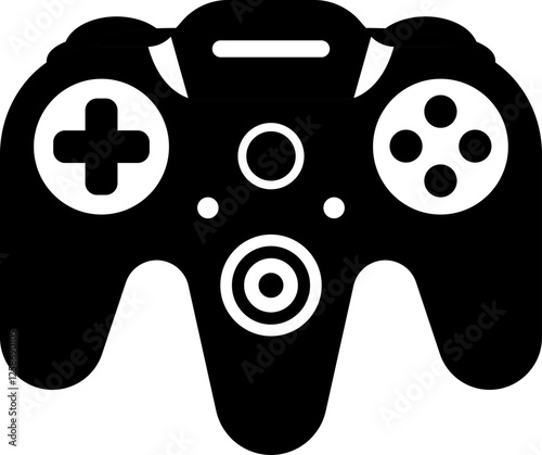 Games icon vector. Gamepad New concept. Black and white game controller symbol trendy flat and simple style icon for web site design, logo, app, game UI isolated on white background.