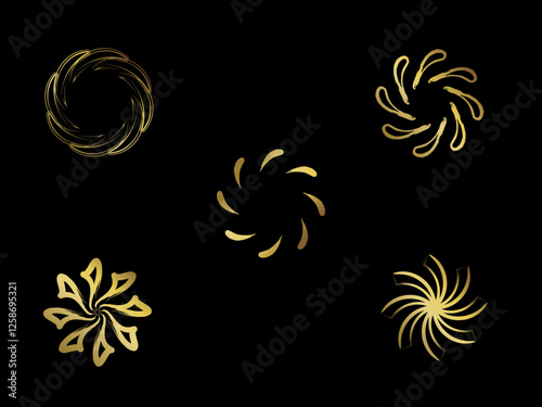 Golden spiral circle shape vector image, trendy abstract, Geometric art in circle shape