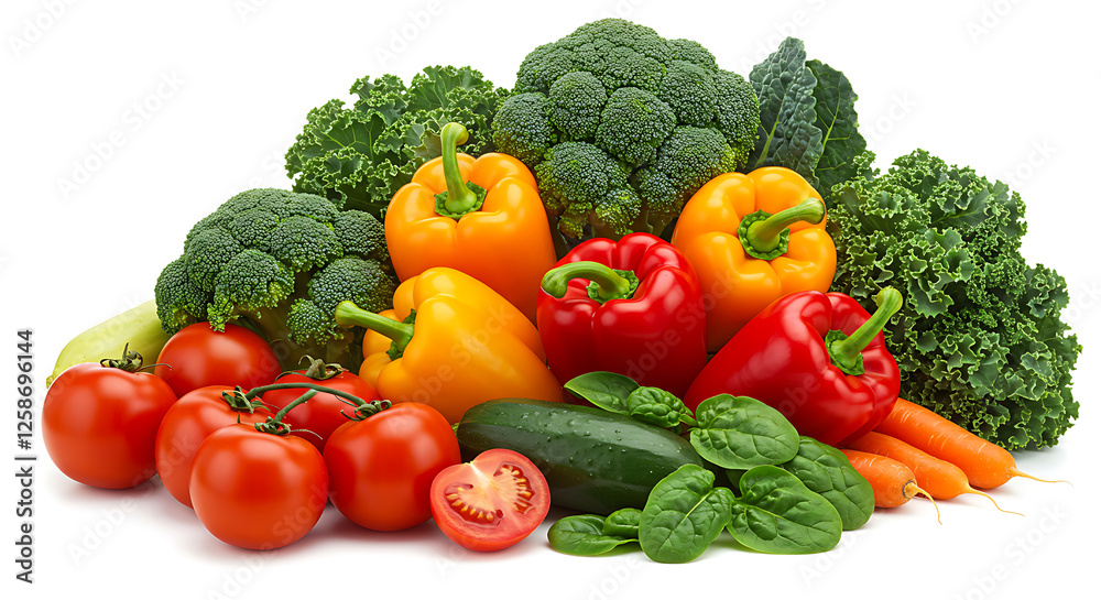 Vegetables isolated on white background .