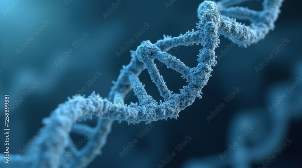 Microscopic 3D View of a Human DNA Strand Microscopic 3D View of a Human DNA Strand