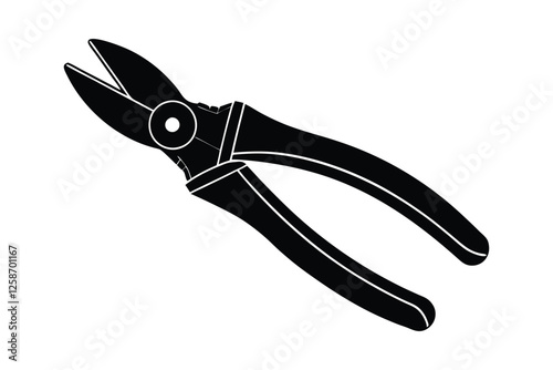 Silhouette of a cutting pliers vector art illustration.eps