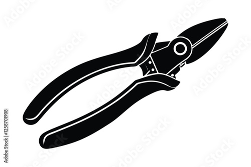 Silhouette of a pliers vector art illustration.eps