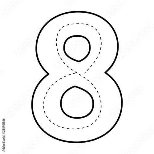 Black color Handrawn line 10 Numbers Tracing. Children Learning Printable. education woorkshet. 12345678910 numberic.