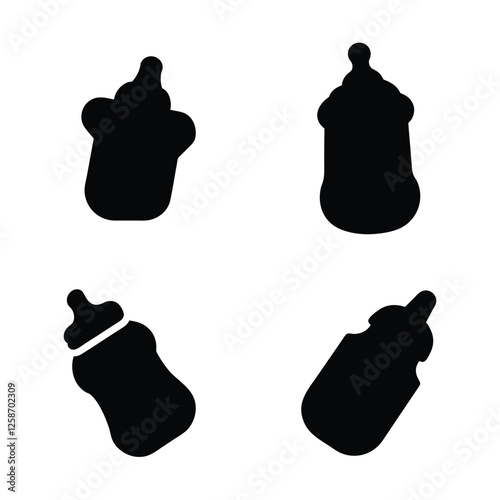 Baby Bottle vector Icons