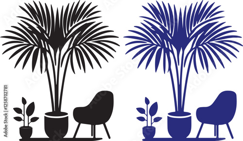 isolated parlor palm icon Vector, parlor palm icon Silhouette,parlor palm icon   set, black parlor palm symbol for logo,color parlor palm icon  Vector illustration, Vector Graphic, EPS 10 