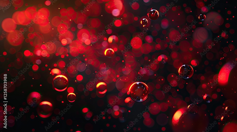 Abstract black background with red lights and bubbles Abstract black background with red lights and bubbles