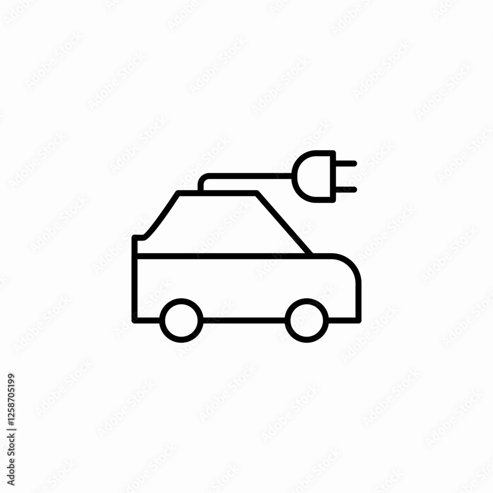chargable car icon sign vector chargable car icon sign vector