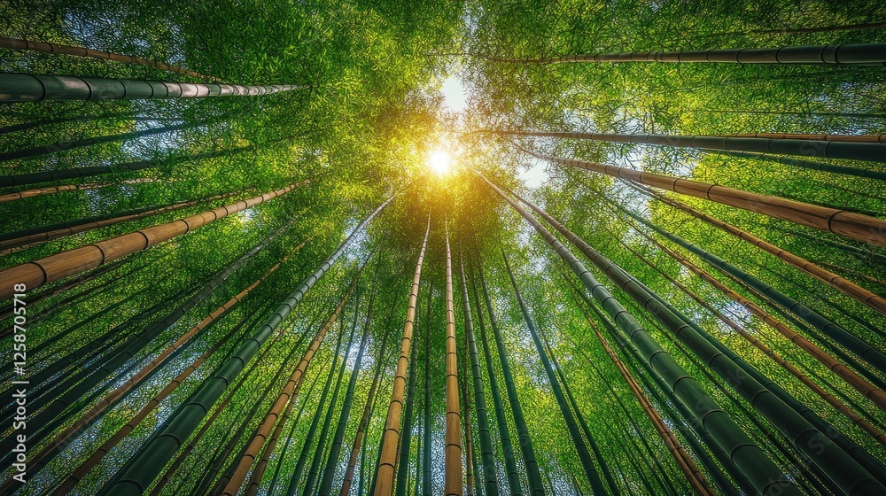 Sunlit Bamboo Forest Canopy Sunlit Bamboo Forest Canopy