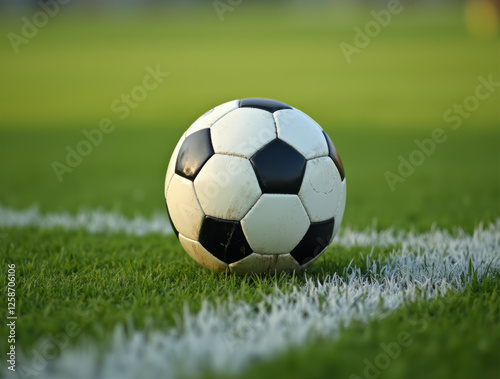 Soccer Ball on a Well-Maintained Field with Subtle Motion Blur