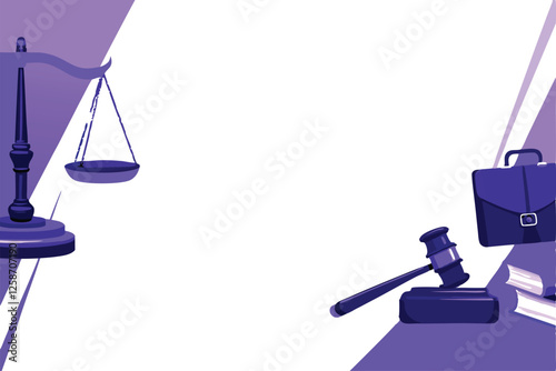Create a vector background featuring intricately detailed scales of justice, incorporating law-related symbols for a sophisticated, authoritative feel.
