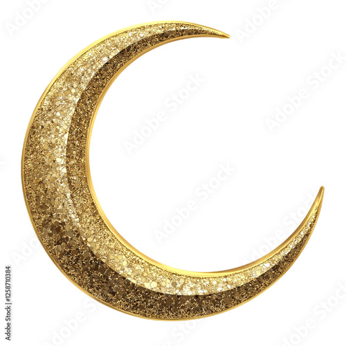 Intricate Gold Crescent Moon