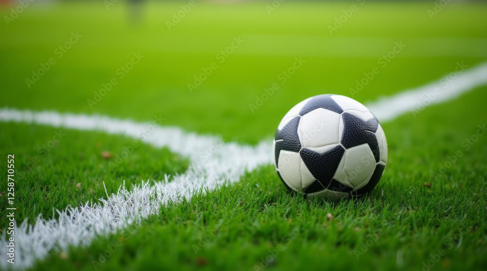 Soccer Ball on a Well-Maintained Field with Subtle Motion Blur Soccer Ball on a Well-Maintained Field with Subtle Motion Blur