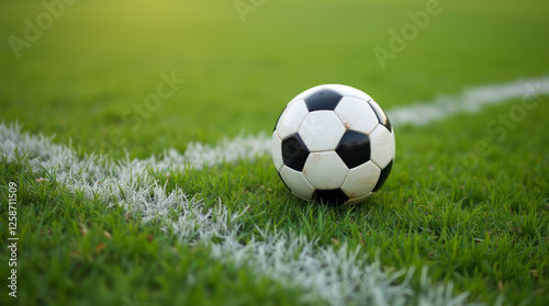 Soccer Ball on a Well-Maintained Field with Subtle Motion Blur