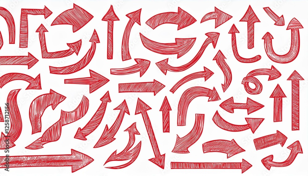 Arrow vector red hand drawn sketch icon set. Doodle sketch drawn red direction element set. Pencil doodle line graphic design elements. Handwritten direction arrow background. perfect any project. Arrow vector red hand drawn sketch icon set. Doodle sketch drawn red direction element set. Pencil doodle line graphic design elements. Handwritten direction arrow background. perfect any project.