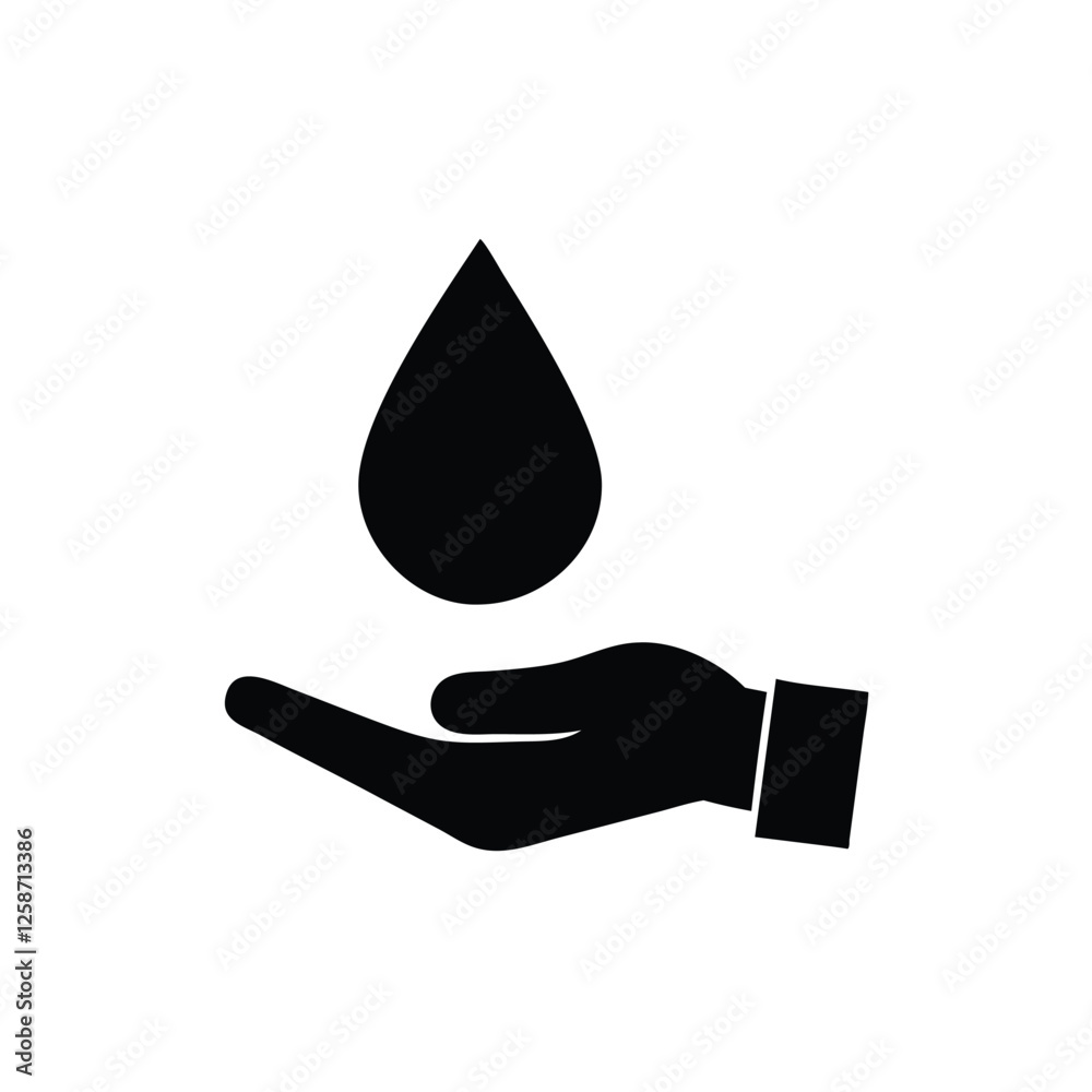 Hand Holding Water Drop Vector illustration Hand Holding Water Drop Vector illustration