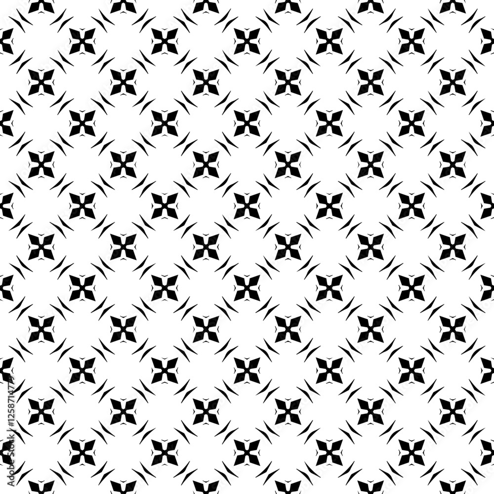 Fototapeta premium Black and white seamless abstract pattern. Background and backdrop. Grayscale ornamental design.