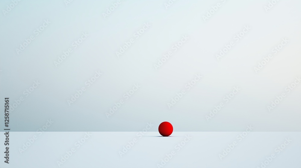 A minimalist abstract composition with a single red dot against a vast, empty white space. A minimalist abstract composition with a single red dot against a vast, empty white space.