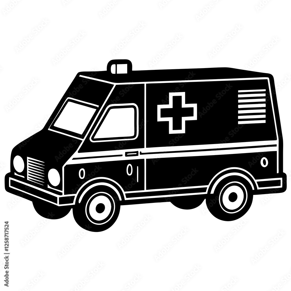 Ambulance silhouette vector illustration Ambulance silhouette vector illustration