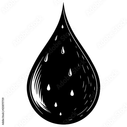 Blood droplet silhouette vector illustration 