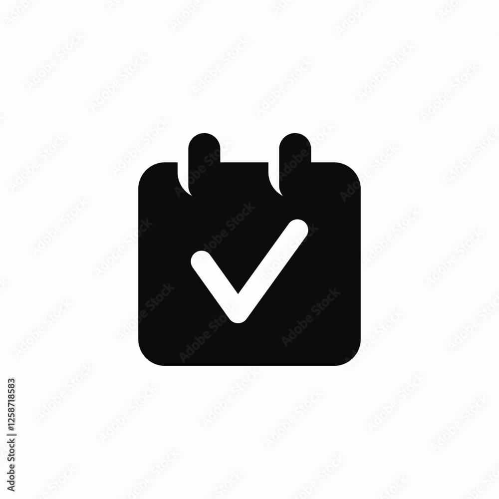 calendar completed icon sign vector calendar completed icon sign vector