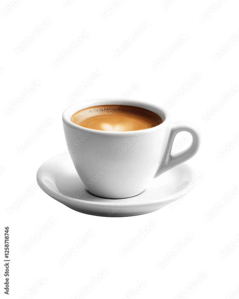 Coffee cup with crema on white background Coffee cup with crema on white background