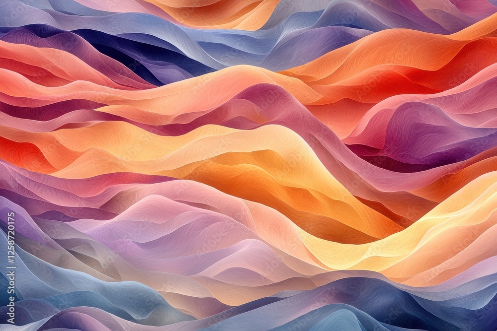Obraz premium Abstract Waves of Colorful Textures in Soft Pastel Shades