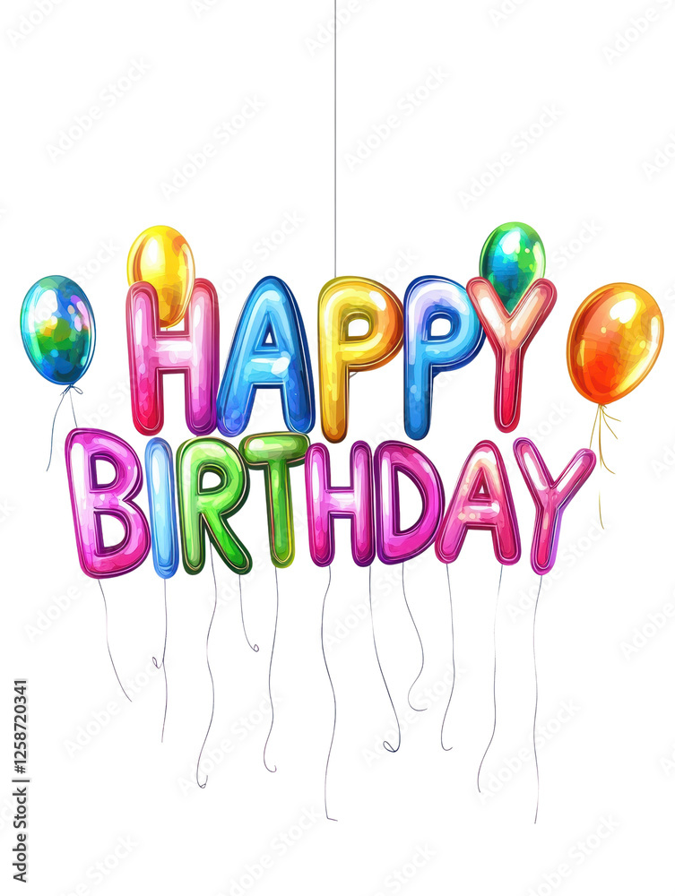 Colorful birthday balloons, isolated background Colorful birthday balloons, isolated background
