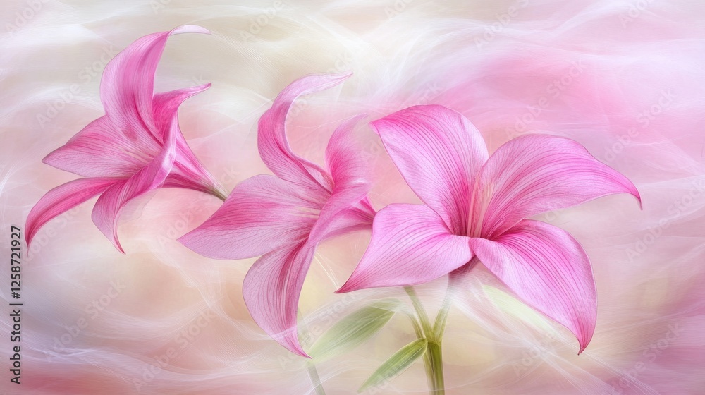 Delicate Pink Lilies on a Soft Background Delicate Pink Lilies on a Soft Background