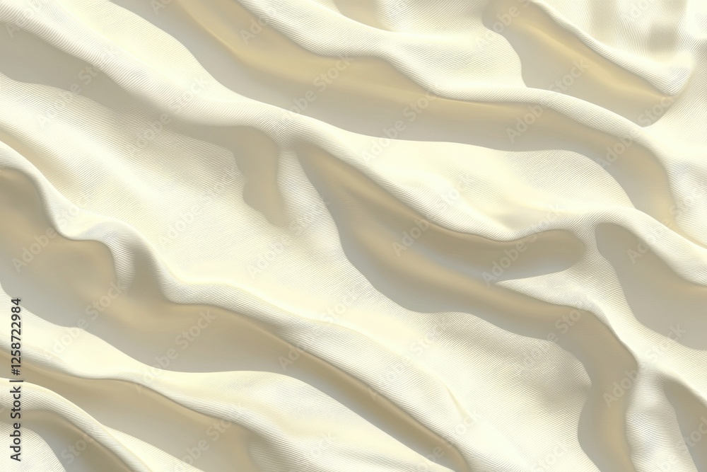 Fototapeta premium Soft undulating fabric texture in light cream color with shadows