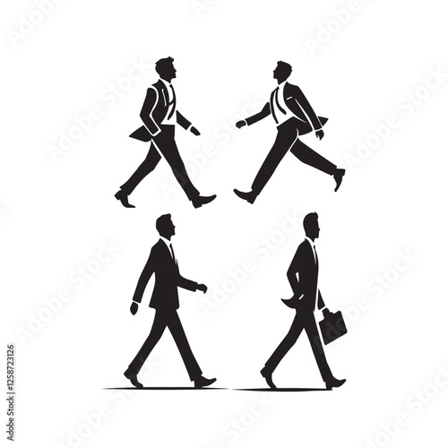 businessman silhouette vector icon set