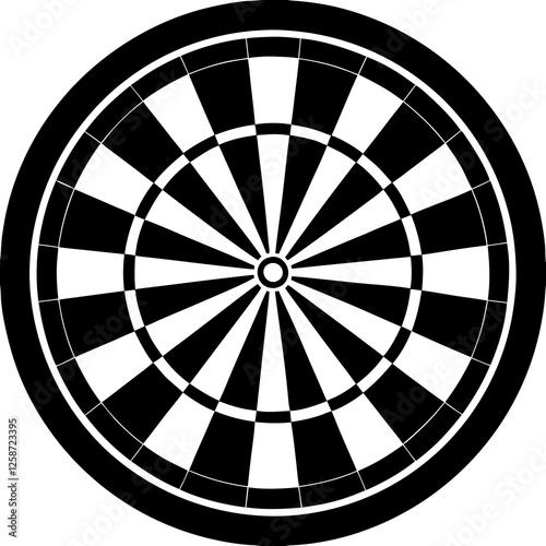 Dartboard with a bullseye silhouette vector illustration 