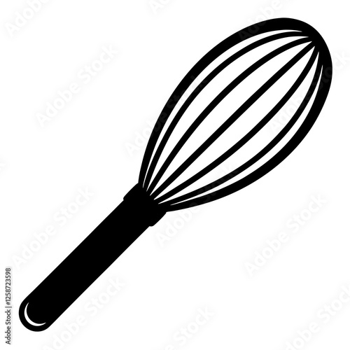 Egg whisk with wires silhouette vector illustration 