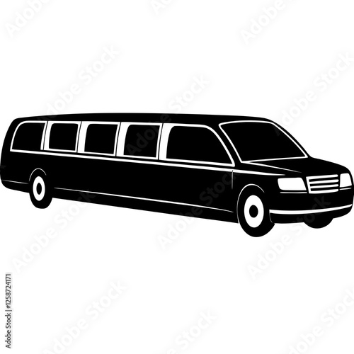 Limousine with a window shape silhouette vector illustration 