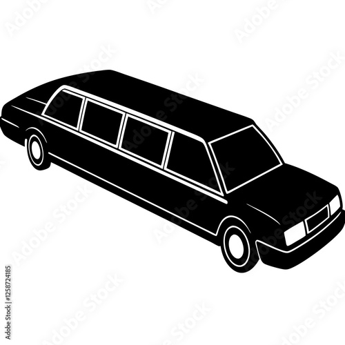 Limousine with a window shape silhouette vector illustration 