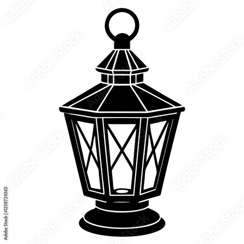 Lantern silhouette vector illustration 