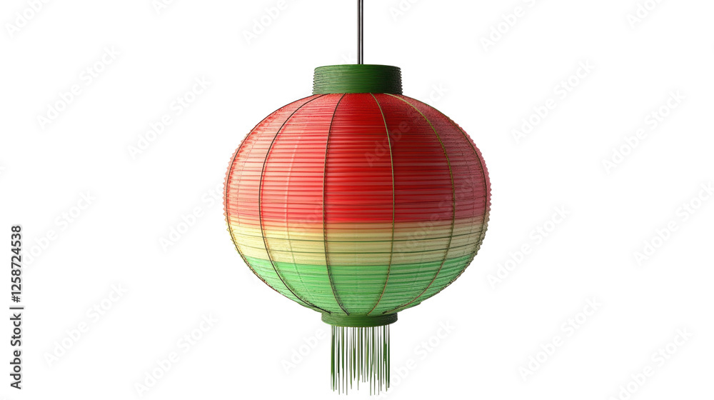 Obraz premium Colorful paper lantern, white isolate background