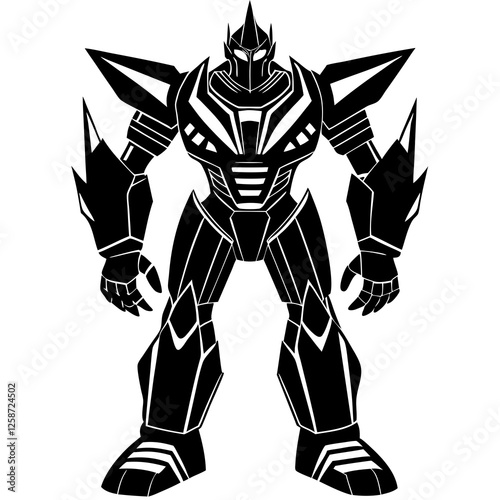 Wallpaper Mural Mocha robot silhouette vector illustration  Torontodigital.ca