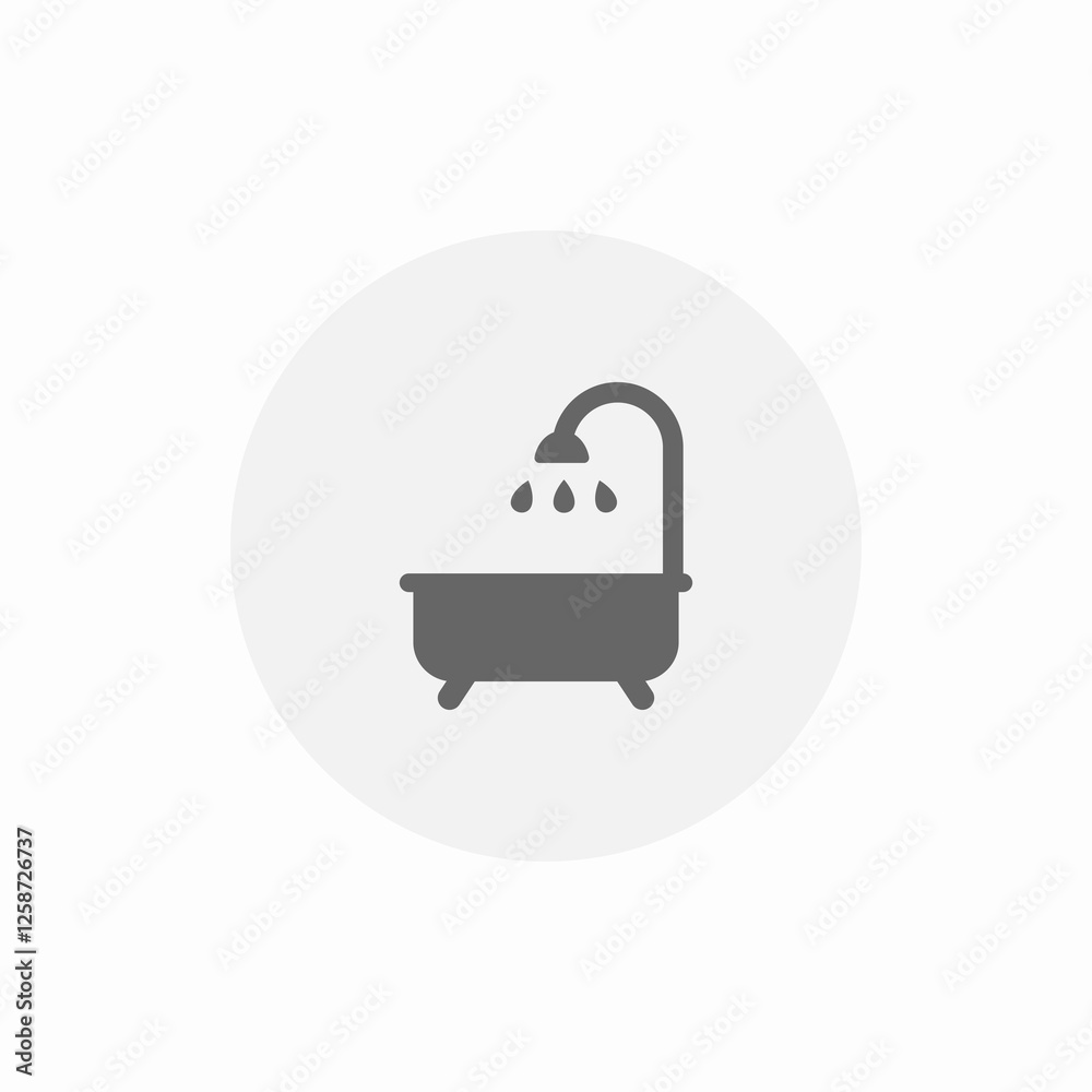 bathtub shower running icon sign vector bathtub shower running icon sign vector
