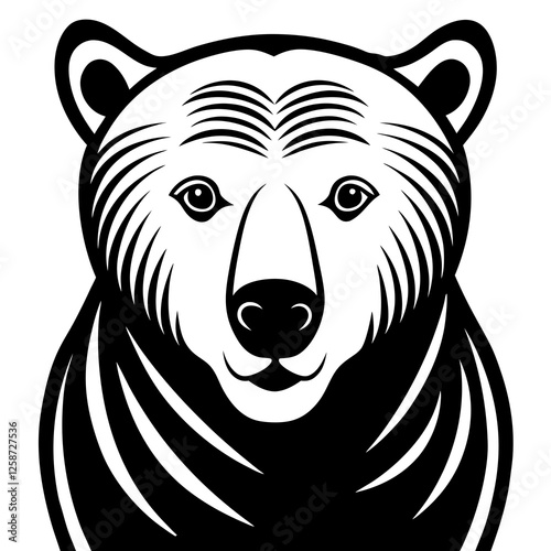  Polar bear with a snout silhouette vector illustration 