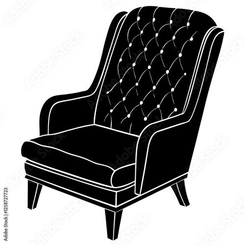 Recliner chair silhouette vector illustration 