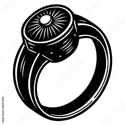 signet ring silhouette vector illustration 