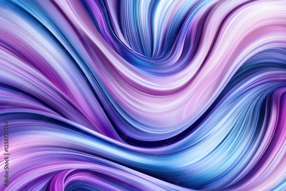 Abstract neon wave background with smooth flowing curves in vibrant purple and blue hues, creating a futuristic and energetic visual effect