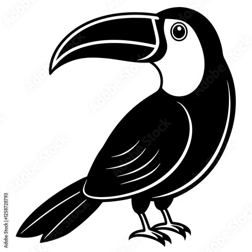 Toucan with a beak silhouette vector illustration 