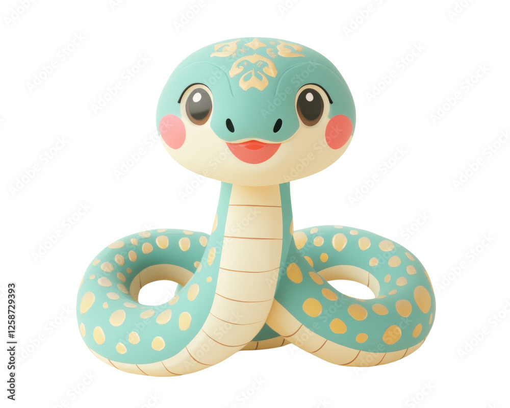 Fototapeta premium Cute cartoon snake with pastel colors