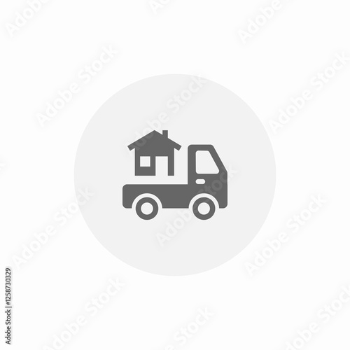mobile house move icon sign vector